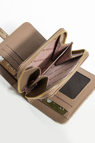 Çanta Trend Дамски портфейл Polo Of Colors, черен, среден размер, с отделение за монети и карти