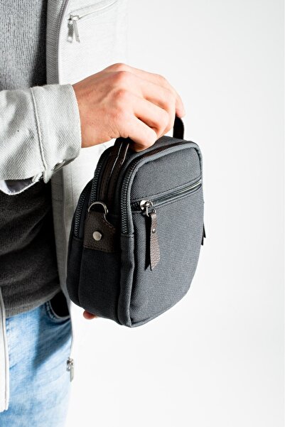 Çanta Trend Mega Чоловіча сумка через плече з канвасу та штучної шкіри з регульованими ременями