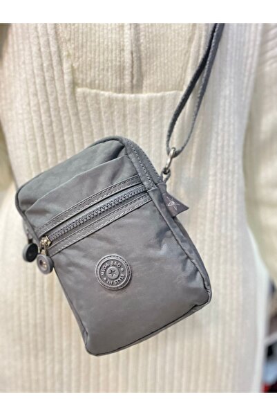 Çanta Trend Geantă pentru telefon Mega Gri, cu 6 compartimente, cu curea reglabilă, cu caracteristică hidrofugă