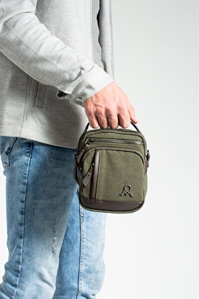 Çanta Trend Mega Erkek Kanvas Suni Deri Detaylı Ayarlanabilir Askılı El Omuz ...