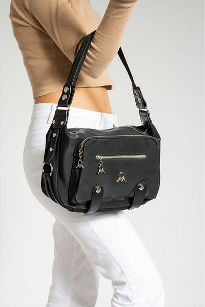 Çanta Trend Geantă casual pentru femei Mega Satin cu 7 compartimente și curea încrucișată