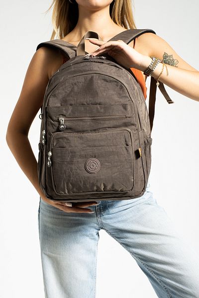 Çanta Trend Σχολική τσάντα Mega Size Mink Unisex Ρυθμιζόμενο Ορθοπεδικό λουράκι 9 διαμερισμάτων με θήκη για φορητό υπολογιστή