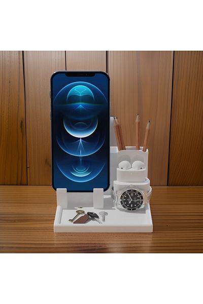 3DLAYERCRAFT Multi-Purpose Desk Organizer Phone, Clock, Key, Pen Organizer