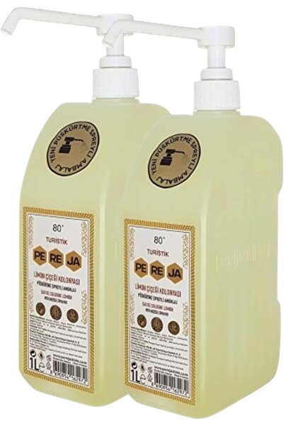 Pereja 1 Lt 2 Adet Pompalı 80° Limon Kolonyası