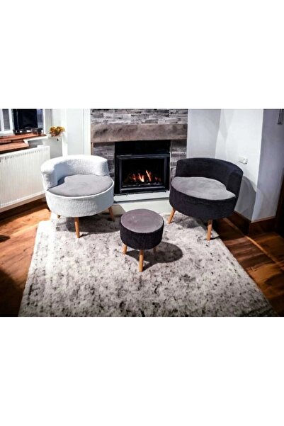 BEYLERBEYİ Çay Seti İkili Koltuk Berjer Ve Puf Takımı (salon, Balkon, Ofis) 3...