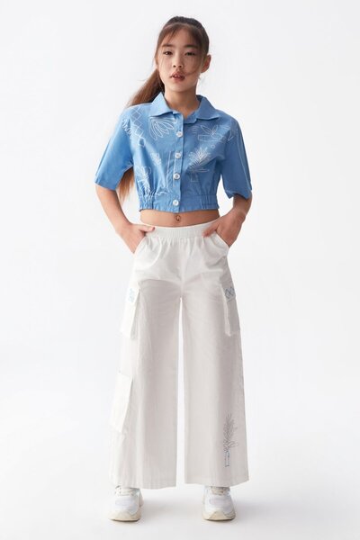 nk kids Nk White-Blue Santorini Pants (Size 8-14)