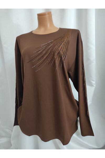 DİLEĞİM BUTİK BATTAL BÜYÜK BEDEN YAKA VE KOL İŞLEMELİ 0 YAKA ANNE VİSKON ULUB...