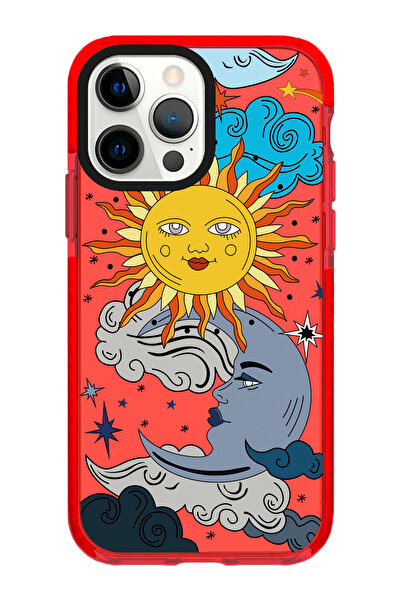 shoptocase Iphone 15 PRO Uyumlu Güneş Ay Impact Kenar Korumalı Telefon Kılıfı
