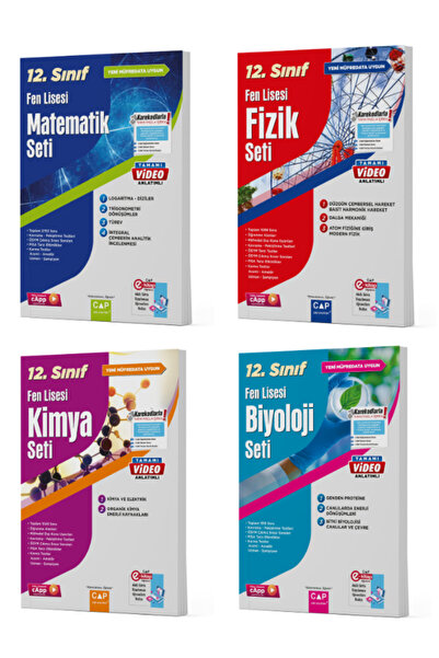 Çap Yayınları Çap 12. Sınıf Fen Lisesi Matematik Fizik Kimya Biyoloji Fasikül...