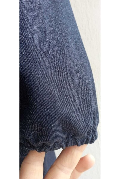 shopland Navy Blue Lycra Denim Fabric Women's Dress