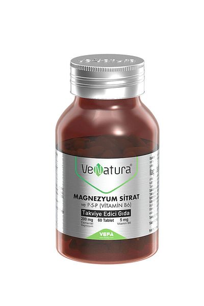 VeNatura Magnesium Citrate - Vitamin B6 - Food Supplement 60 Tablets-Mfreyon00645