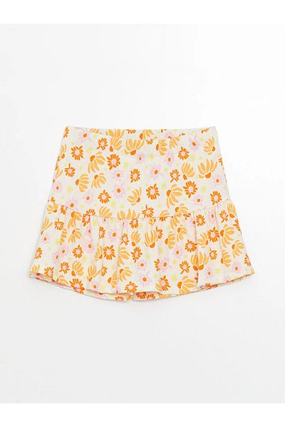 LC Waikiki LCW Kids Elastic Waist Floral Girl's Shorts Skirt