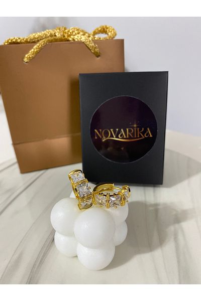 NOVARİKA Women's Jewellers Model Zircon Stone High Quality Anti-Tarnish Steel Earrings