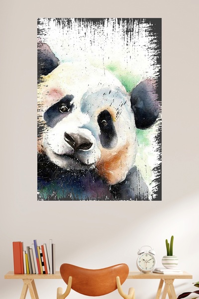 LİPYOS Χαριτωμένη ξύλινη ρετρό αφίσα με θέμα το Panda 3 mm