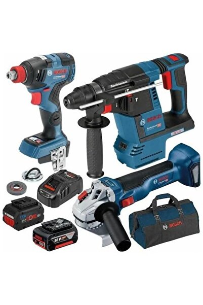Bosch GDX 18V-200 SOMUN SÖKME + GWS 18V-10 AVUÇ TAŞLAMA + GBH 18V-26 KIRICI D...