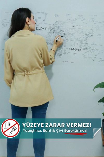 Pi Papers خريطة العالم - ورق ذكي ثابت مع حامل ورق صور لمستندات الملاحظات غير اللاصق
