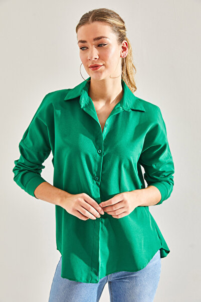 Bianco Lucci Női egyszerű ujjú hajtogatott ing