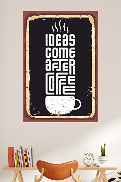 LİPYOS Ξύλινη ρετρό αφίσα με θέμα τον καφέ 3 χιλιοστών
