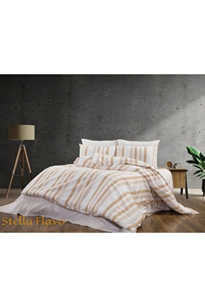 StellaFlavo Обагрена с прежда органична кувертюра Единичен комплект (чаршаф с...