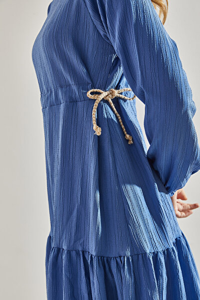 Bianco Lucci Modest Šaty ze slaměného hidžábu – zavazování provazem, dámské,60181035