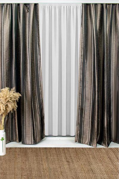 Miabella Home Ταφτά Μονό Φύλλο Κουρτίνα Τύπου 3 145x270 cm 12488
