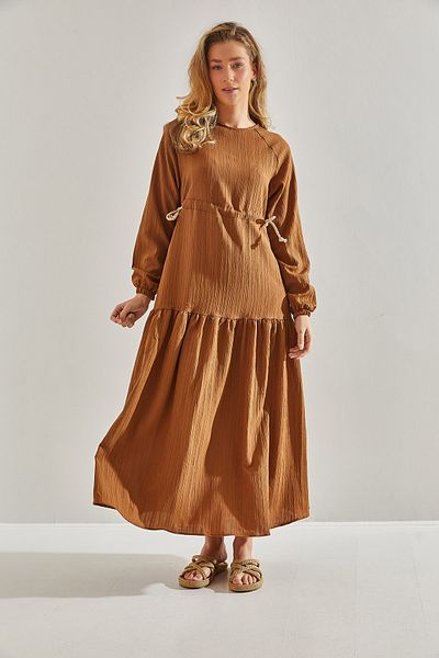 Bianco Lucci Modest Ψάθινο Φόρεμα Hijab - Σχοινί Δεμένο, Γυναικείο,60181035