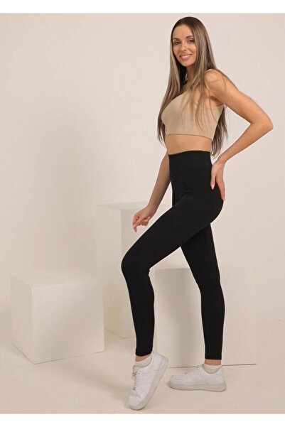 JILLY Το μου Μαύρο Lycra Καλσόν με ψηλόμεσο κορδόνι