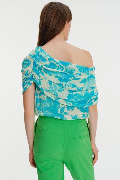 Exquise Single Shoulder Patterned Blouse