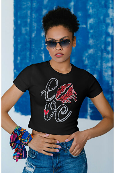 Fuddy Moda Білий кроп-топ з написом «Love», жіночий кроп-топ з принтом у вигл...