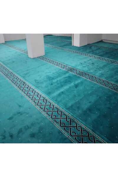 AKSEREN Dokuma Turkuaz Mavi 2500 Gr. Saflı Cami Halısı - En 133cm