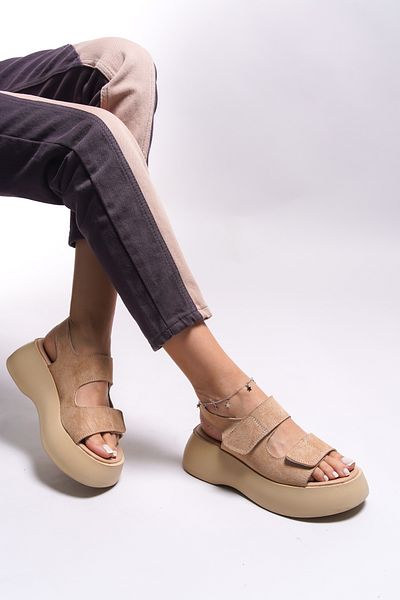 Riccon Olnesari Γυναικεία Σανδάλια0012804 Nude Suede