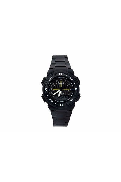 Joefox Men's Lighting 1370Blk Black Wristwatch - Plain Metal, 46-50 Mm, with Alarm and Lighting