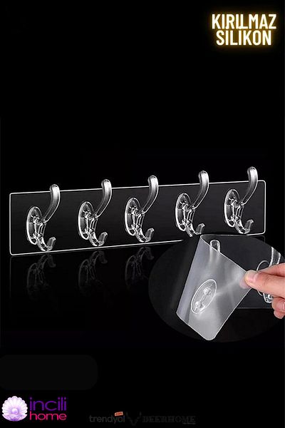 incili home 1 Piece Transparent Strong - Adhesive Door Wall Hanger