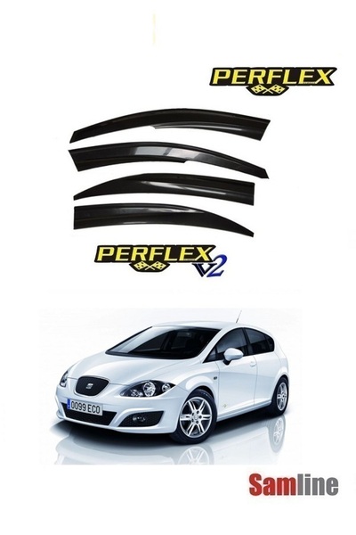 PERFLEX Seat Leon 2011 Modeller için Cam Rüzgarlığı Takımı 4'lü Set Mügen