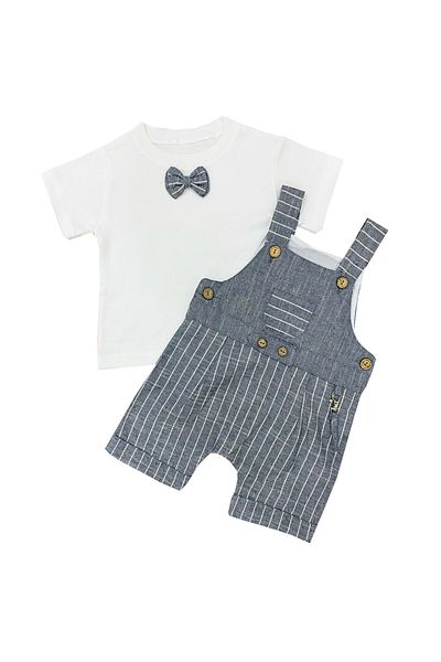TUOBEBE Baby Salopet 2-Piece Gray Set