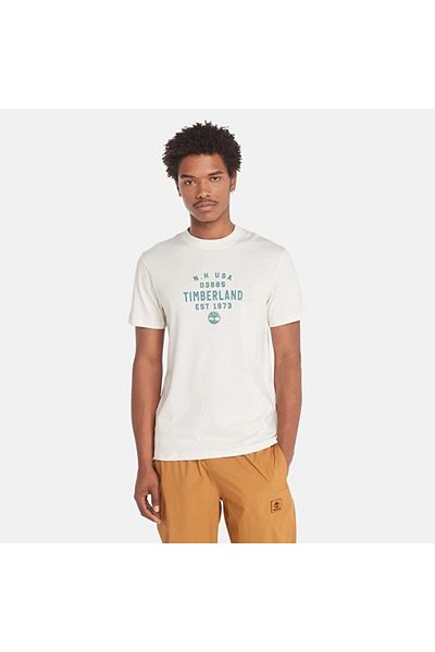 Timberland Ανδρικό μπλουζάκι Refibra με γραφικό μπροστινό λευκό