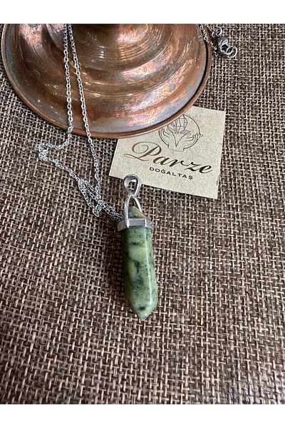 parze doğaltaş Jade Detailed Nail Necklace