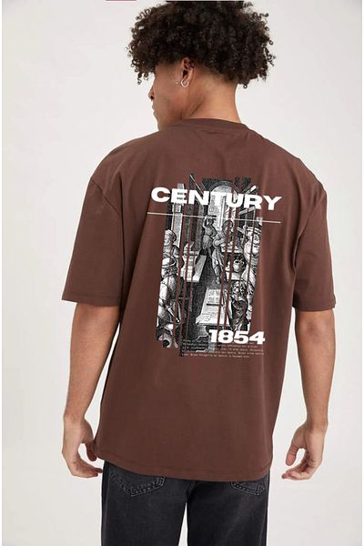 OFFSIDESIGN Unisex Oversize T-Shirt Century 1854 Design Back Printed T-Shirt κοντομάνικο καλοκαιρινό T-shirt