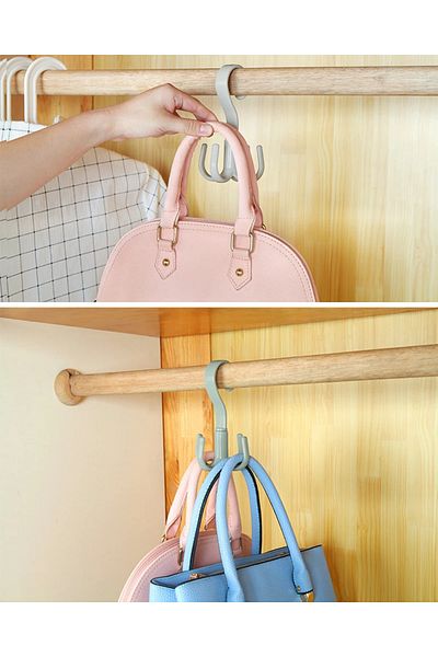 SAVORYHOME 360 Degree Swivel Hanger with 4 Hooks Hanger Scarf Clothes Organizer Tie Bag Hanger