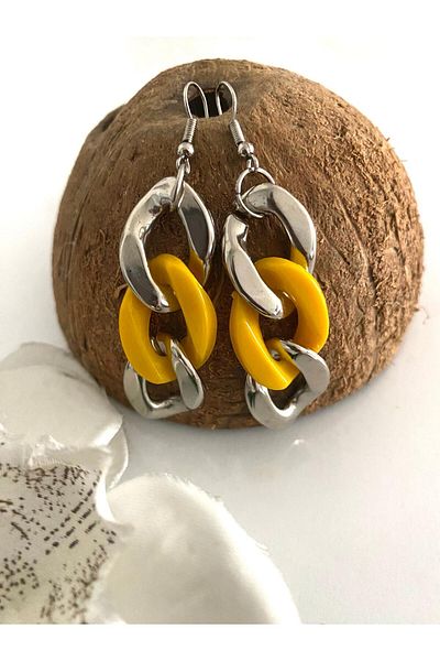 canan dizayn ACRYLIC DOUBLE COLOR EARRING