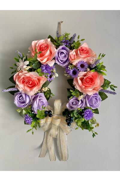 Beykan Дверна прикраса для декору будинку, вінок, чарівний фіолетовий