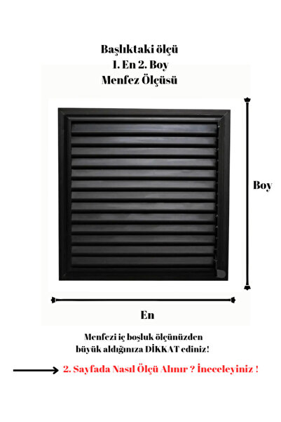 ALÜPAN Mat Siyah 55x45 Alüminyum Menfez Banyo Wc Havalandırma Panjur