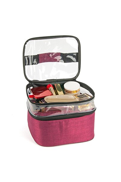 Ankaflex Transparent Women's Cosmetic Makeup Bag - Double Compartment Organizer