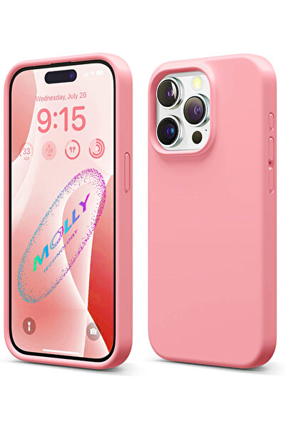 Molly iPhone 14 PRO MAX İçin Pamuk Şeker Liquid İçi Kadife Silikon Kılıf