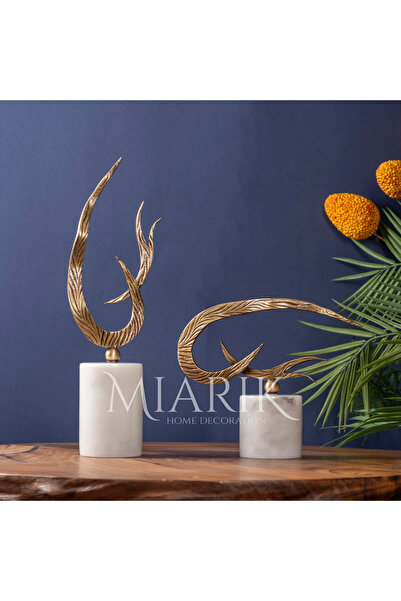 MIARIK DESIGN & DEKORASYON Dekoratif Mermer Kaideli Kisa Ateş Obje