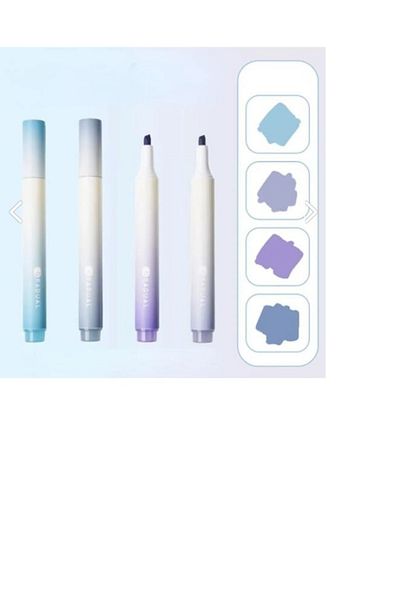 hobi market art Soft Colors Series - Highlighter Blue Pens Set of 4