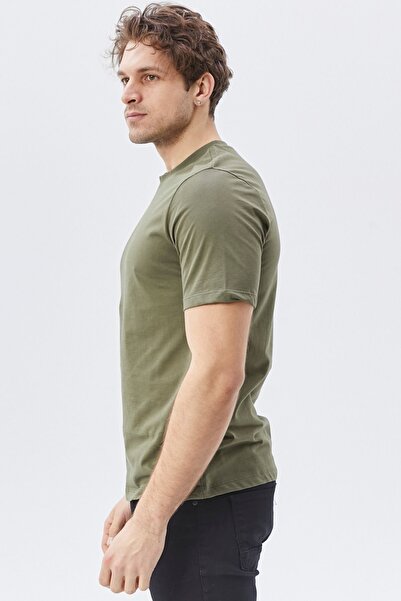 Uniprom Ανδρικό T-Shirt Crew Neck 100% βαμβακερό χακί