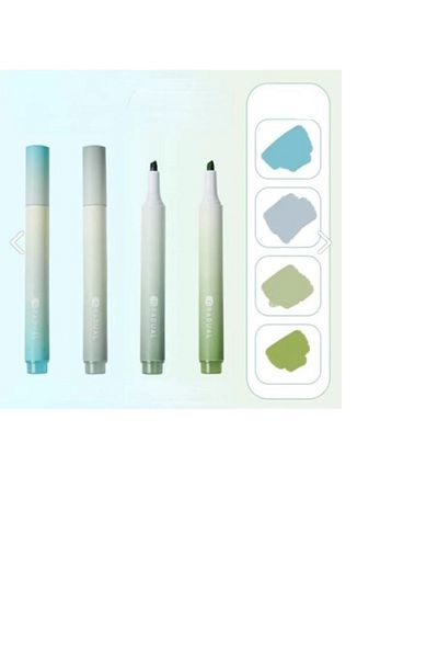 hobi market art Green Highlighter Set - Soft Colors Series, Set of 4