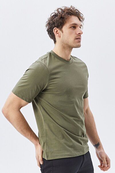 Uniprom Ανδρικό T-Shirt Crew Neck 100% βαμβακερό χακί