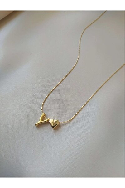 Fiamoss Women's Heart Letter Necklace